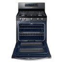 Samsung - 5.8 cu. ft. Freestanding Gas Range with Flex Duo™ & Dual Door -  Black Stainless Steel