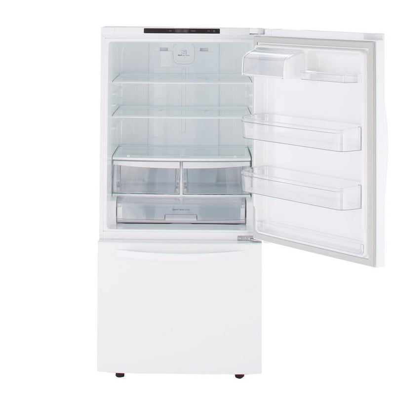 LG - 24.1 cu. ft Bottom Freezer Refrigerator - Smooth White