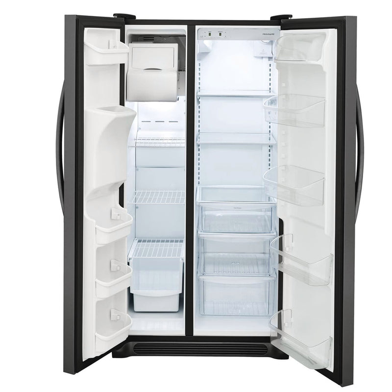 Frigidaire - 22 cu ft Side by Side Refrigerator with Ice Maker - Black Stainless Steel