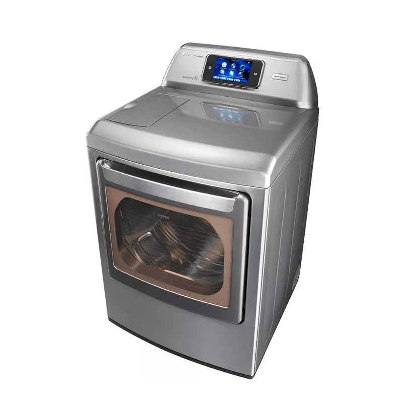LG - 7.3 cu. ft. Steam Gas Dryer with Smart Thinq Technology - Graphite Steel - Appliances Club