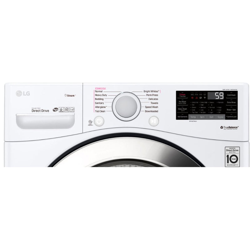 LG - 4.5 Cu. Ft. 12 Cycle Front Loading Smart Wi-Fi Washer with 6Motion Technology - White - Appliances Club