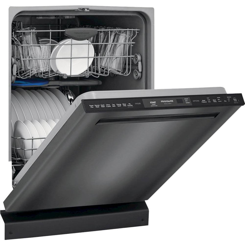 Frigidaire - Gallery 24" Top Control Tall Tub Built In Dishwasher - Black stainless steel