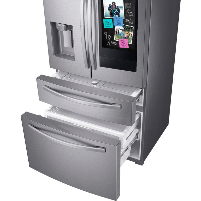 Samsung-Family Hub 27.7 Cu Ft. 4 Door French Door Fingerprint Resistant Refrigerator-Stainless steel