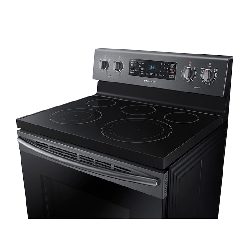 Samsung - 5.9 cu. ft. Freestanding Electric Range with Convection - Black Stainless Steel