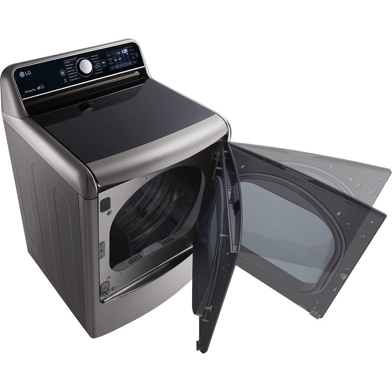 LG - 9.0 Cu. Ft. 14 Cycle Steam Electric Dryer - Graphite Steel