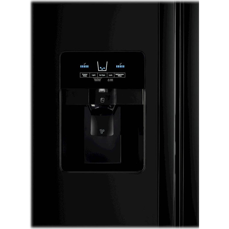 Whirlpool - 24.6 Cu. Ft. Side by Side Refrigerator with Water and Ice Dispenser - Black - Appliances Club