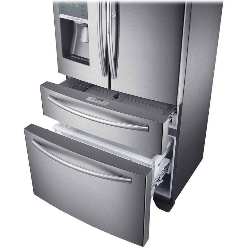 Samsung - 22.4 Cu. Ft. 4 Door Flex French Door Counter Depth Refrigerator with Food ShowCase - Stainless steel - Appliances Club