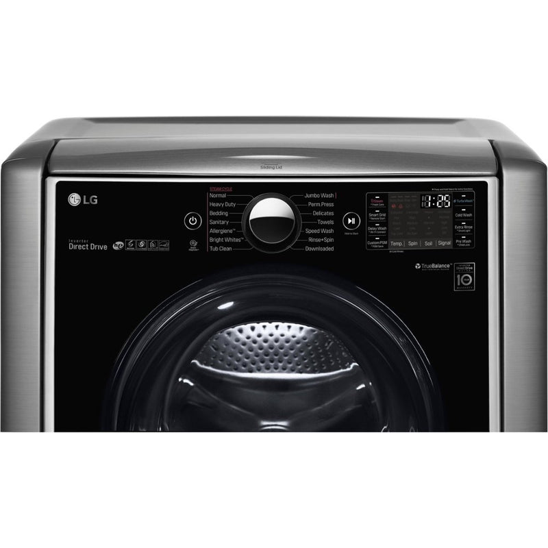 LG - 5.2 Cu. Ft. 14 Cycle Front Loading Smart Wi-Fi Washer with TurboWash and Steam - Graphite Steel - Appliances Club