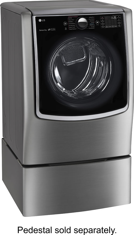 LG - 9.0 Cu. Ft. Smart Gas Dryer with Steam and Sensor Dry - Graphite Steel