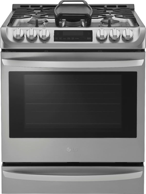 LG - 6.3 Cu. Ft. Self-Cleaning Slide-In Gas Range with ProBake Convection - Stainless steel