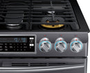 Samsung - Flex Duo™ 5.8 Cu. Ft. Self-Cleaning Fingerprint Resistant Slide-In Gas Convection Range - Black stainless steel