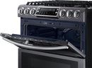 Samsung - Flex Duo™ 5.8 Cu. Ft. Self-Cleaning Fingerprint Resistant Slide-In Gas Convection Range - Black stainless steel