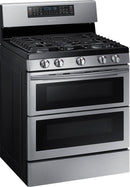 Samsung - Flex Duo™ 5.8 Cu. Ft. Self-Cleaning Freestanding Gas Convection Range - Stainless steel