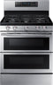 Samsung - Flex Duo™ 5.8 Cu. Ft. Self-Cleaning Freestanding Gas Convection Range - Stainless steel