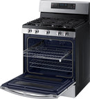 Samsung - Flex Duo™ 5.8 Cu. Ft. Self-Cleaning Freestanding Gas Convection Range - Stainless steel