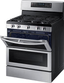 Samsung - Flex Duo™ 5.8 Cu. Ft. Self-Cleaning Freestanding Gas Convection Range - Stainless steel