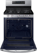 Samsung - Flex Duo™ 5.8 Cu. Ft. Self-Cleaning Freestanding Gas Convection Range - Stainless steel