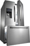 Samsung - 24.6 Cu. Ft. French Door Refrigerator with Thru-the-Door Ice and Water - Stainless steel