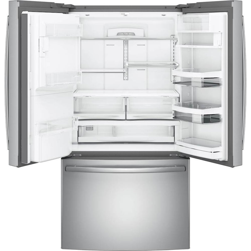GE - Profile Series 22.2 Cu. Ft. French Door Counter-Depth Refrigerator - Stainless steel