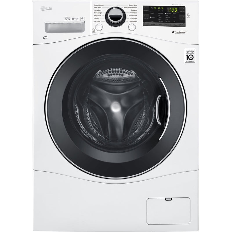 LG - 2.2 Cu. Ft. 14-Cycle Front-Loading Washer - White