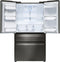 LG - 22.7 Cu. Ft. Counter-Depth 4-Door French Door Refrigerator with Thru-the-Door Ice and Water - Black stainless steel