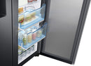 Samsung - 21.5 Cu. Ft. Side-by-Side Counter-Depth Fingerprint Resistant Refrigerator with Food ShowCase - Black stainless steel