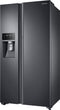 Samsung - 21.5 Cu. Ft. Side-by-Side Counter-Depth Fingerprint Resistant Refrigerator with Food ShowCase - Black stainless steel