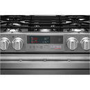 LG - SIGNATURE 7.3 Cu. Ft. Self-Cleaning Slide-In Double Oven Dual Fuel ProBake Convection Smart Wi-Fi Range - Textured Steel