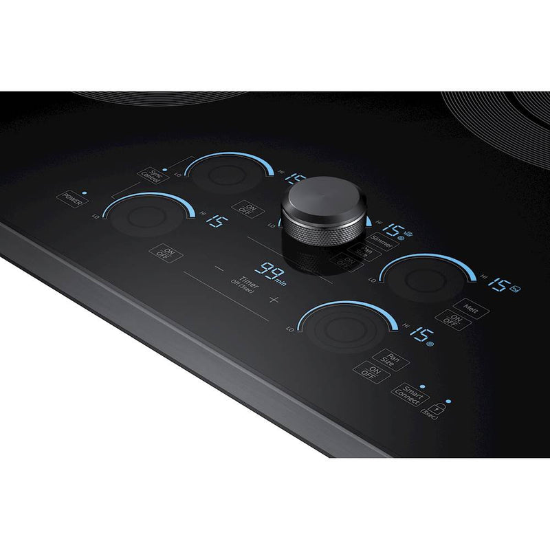 Samsung - 30" Fingerprint Resistant Electric Cooktop-Black Stainless Steel - Fingerprint Resistant Black Stainless Steel