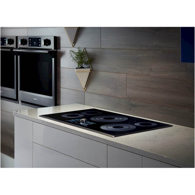 Samsung - 30" Fingerprint Resistant Electric Cooktop-Black Stainless Steel - Fingerprint Resistant Black Stainless Steel