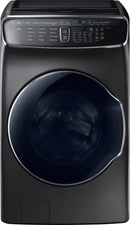 Samsung - 6.0 Cu. Ft. High Efficiency Smart Front Load Washer with Steam and FlexWash™ - Black stainless steel