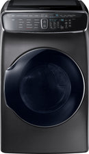 Samsung - 7.5 cu. ft. Capacity FlexDry Fingerprint Resistant Electric Dryer with Steam - Black stainless steel