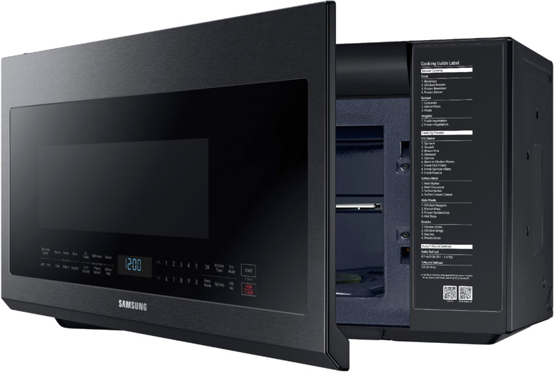 Samsung - 2.1 Cu. Ft. Over-the-Range Microwave with Sensor Cook - Fingerprint Resistant Black Stainless Steel