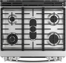 GE - 5.6 Cu. Ft. Slide-In Gas Convection Range - Stainless steel