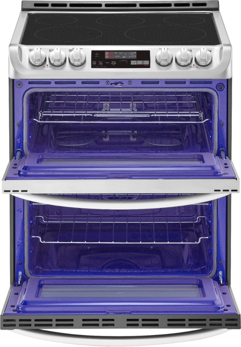 LG - 7.3 Cu. Ft. Self-Clean Slide-In Double Oven Electric Smart Wi-Fi Range with ProBake Convection - Stainless steel