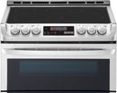 LG - 7.3 Cu. Ft. Self-Clean Slide-In Double Oven Electric Smart Wi-Fi Range with ProBake Convection - Stainless steel