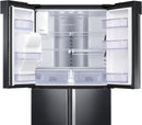 Samsung - Family Hub 28 Cu. Ft. 4-Door Flex French Door Fingerprint Resistant Refrigerator - Black stainless steel