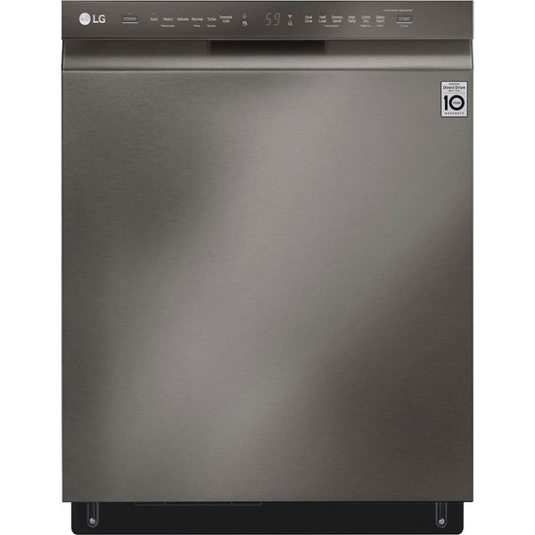 LG - 24" Dishwasher with Stainless Steel Tub, Quadwash, and 3rd Rack - Black Stainless Steel