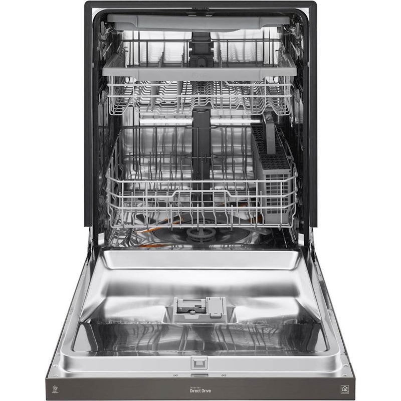 LG - 24" Dishwasher with Stainless Steel Tub, Quadwash, and 3rd Rack - Black Stainless Steel