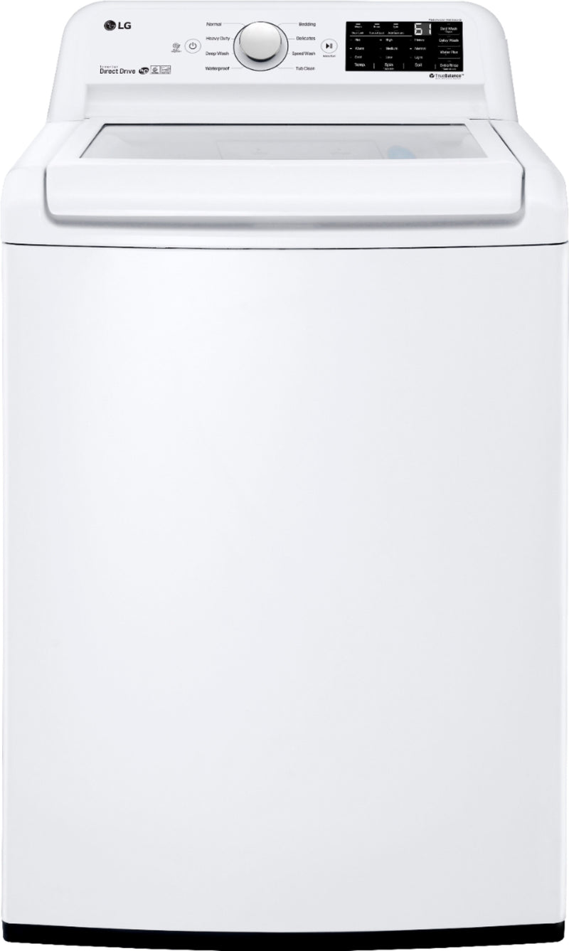 LG - 4.5 Cu. Ft. 8-Cycle Top-Loading Washer with 6Motion Technology - White