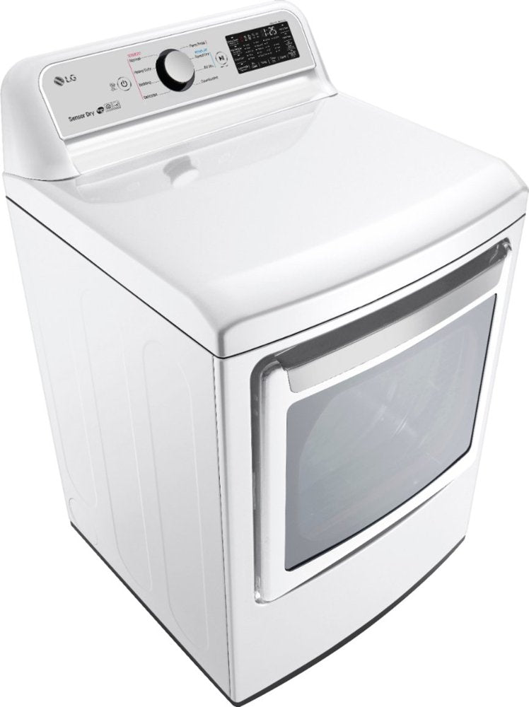 LG - 7.3 Cu. Ft. Smart Gas Dryer with Sensor Dry - White