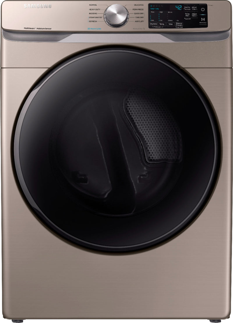 Samsung - 7.5 Cu. Ft. 10-Cycle Gas Dryer with Steam - Champagne