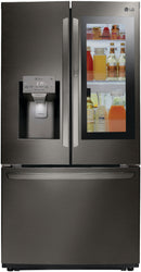 LG - 21.9 Cu. Ft. French Door-in-Door Counter-Depth Refrigerator - Black stainless steel