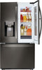 LG - 21.9 Cu. Ft. French Door-in-Door Counter-Depth Refrigerator - Black stainless steel