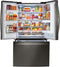 LG - 21.9 Cu. Ft. French Door-in-Door Counter-Depth Refrigerator - Black stainless steel