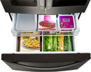 LG - 21.9 Cu. Ft. French Door-in-Door Counter-Depth Refrigerator - Black stainless steel