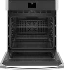 GE - 27" Built-In Single Electric Convection Wall Oven - Stainless steel