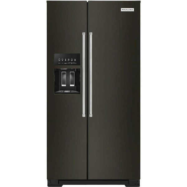 KitchenAid - 22.6 Cu. Ft. Side-by-Side Counter-Depth Refrigerator - Black Stainless Steel With PrintShield Finish
