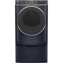 GE - 7.8 Cu. Ft. 12-Cycle Electric Dryer with Steam - Sapphire Blue