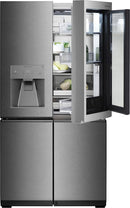 LG - 30.8 Cu. Ft. 4-Door French Door Refrigerator with InstaView Door-in-Door - Textured Steel